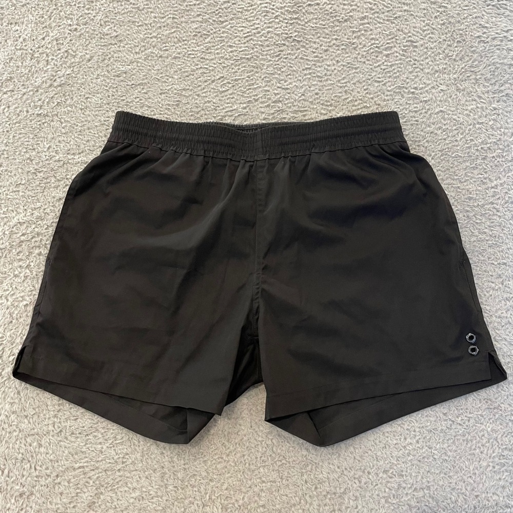 Ron Dorff Exerciser 3.5" Shorts Mens Medium Black Lined Elastic Waist Drawstring